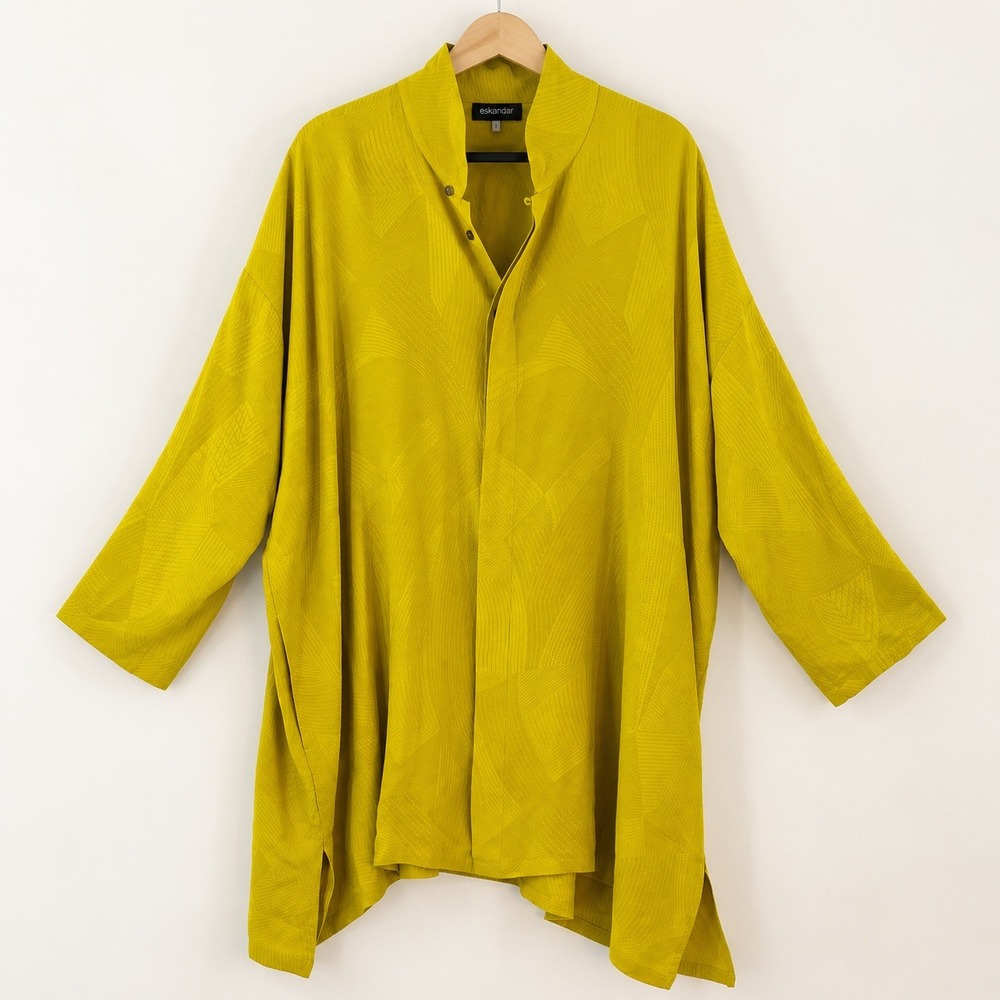 Eskandar Lagenlook Oversized Tunic Women 1 MustardYellow Quiet Luxury Minimalist
